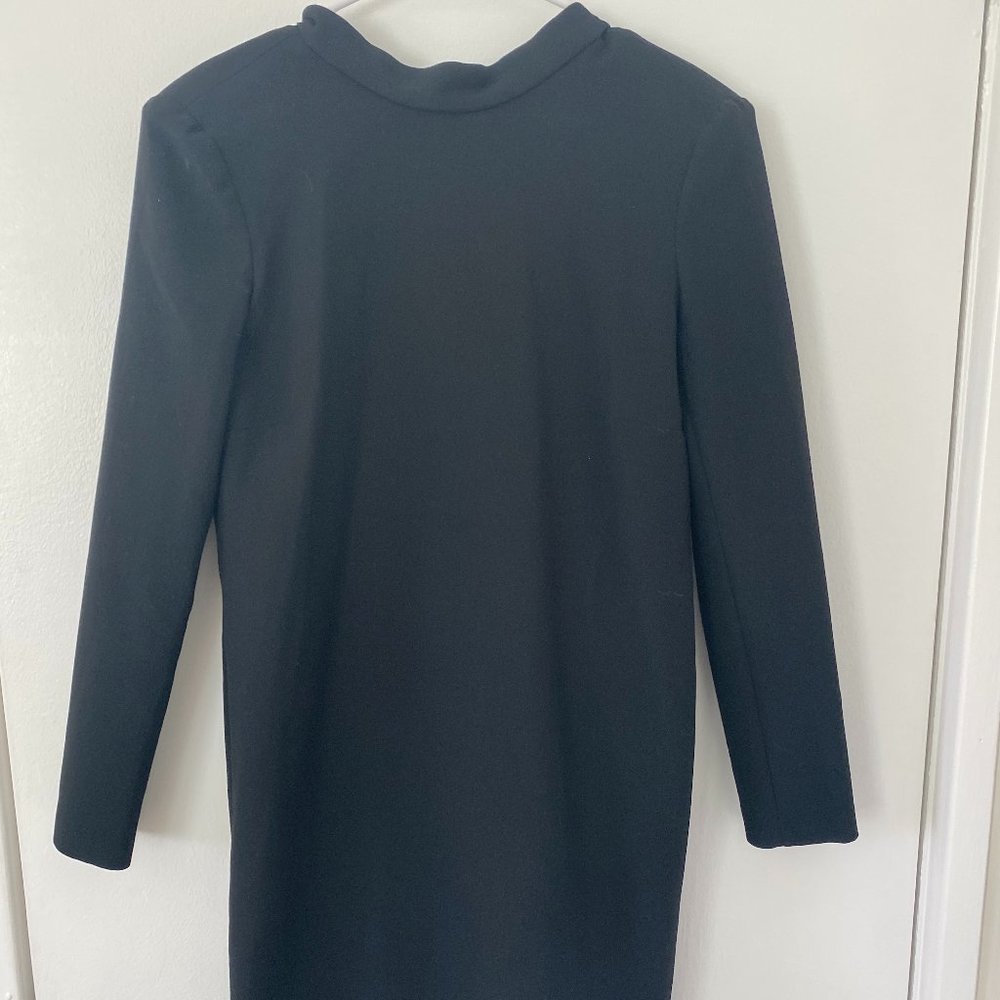 Zara shoulder pad open back dress